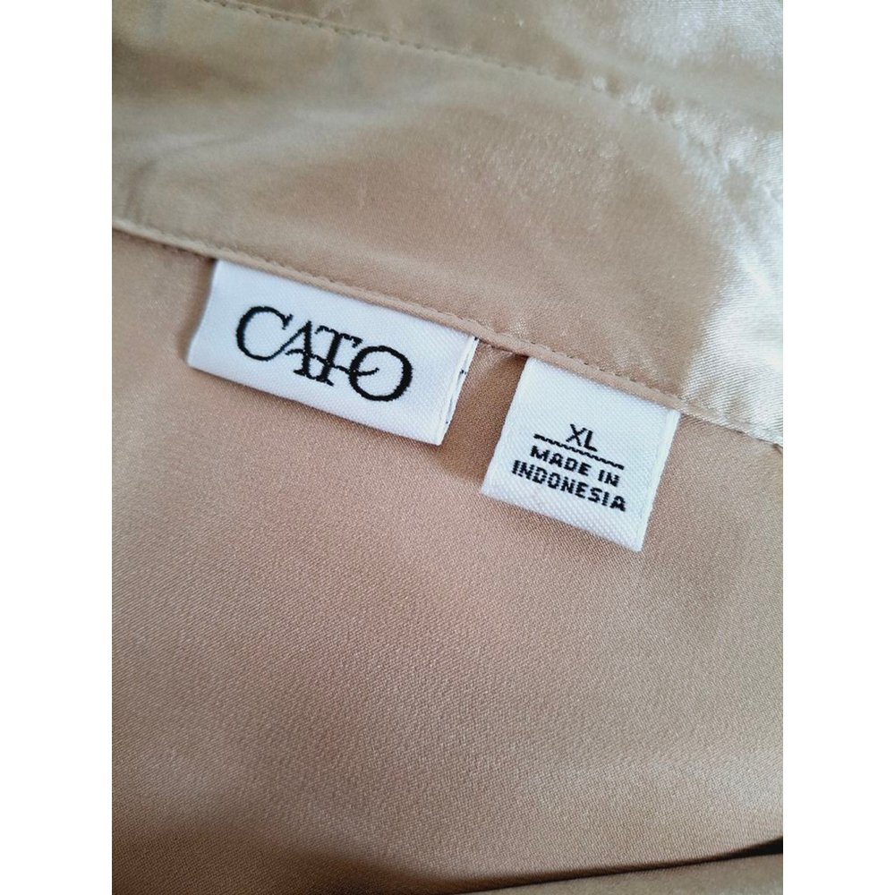 Women's Cato Blouse - XL - Gold Holiday button front silky soft disco career - Picture 3 of 4